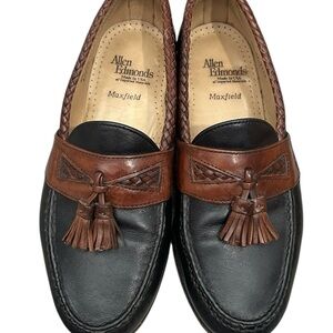 Allen Edmonds Men's Maxfield Tassel Loafers, Size 8.5 Flat, Black/Brown, Slip-On